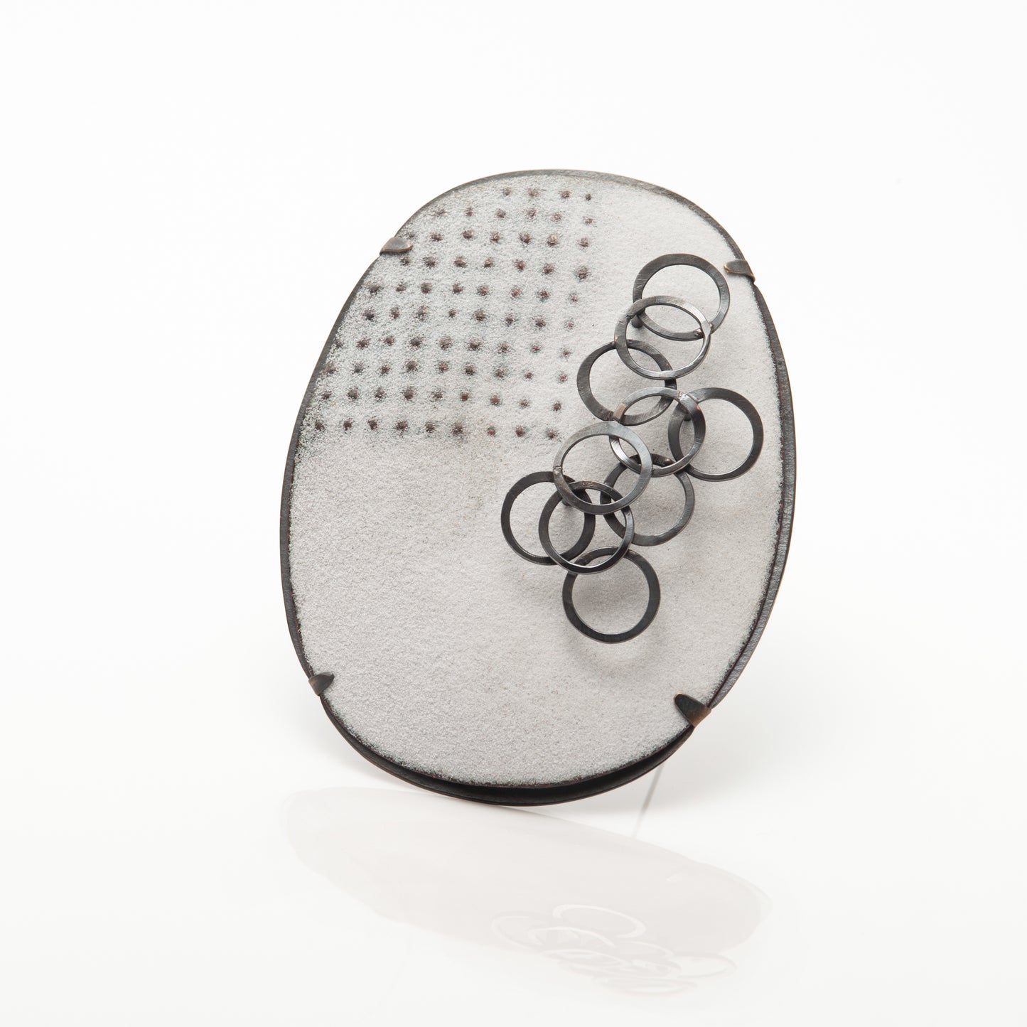 Shadow Circles with Dots Brooch