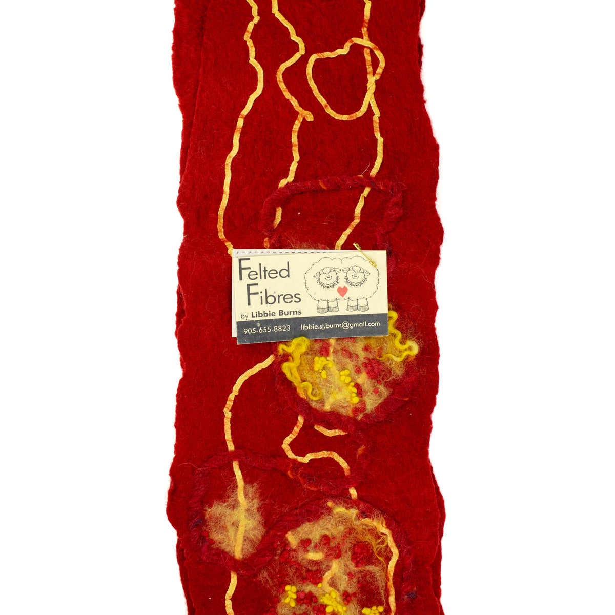 Red Merino Wool Scarf #247
