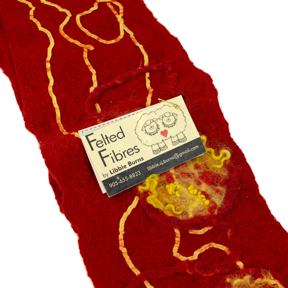 Red Merino Wool Scarf #247