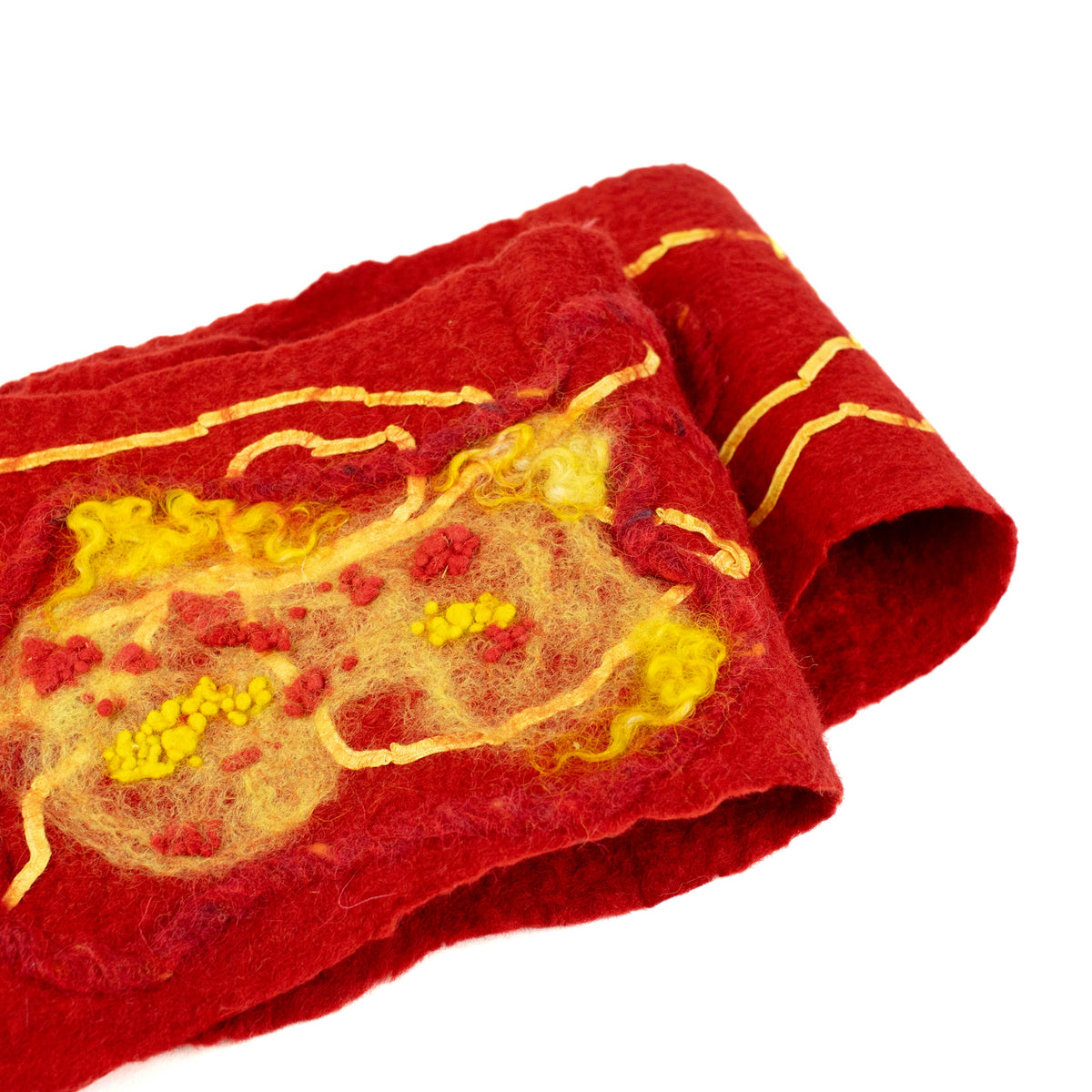 Red Merino Wool Scarf #247