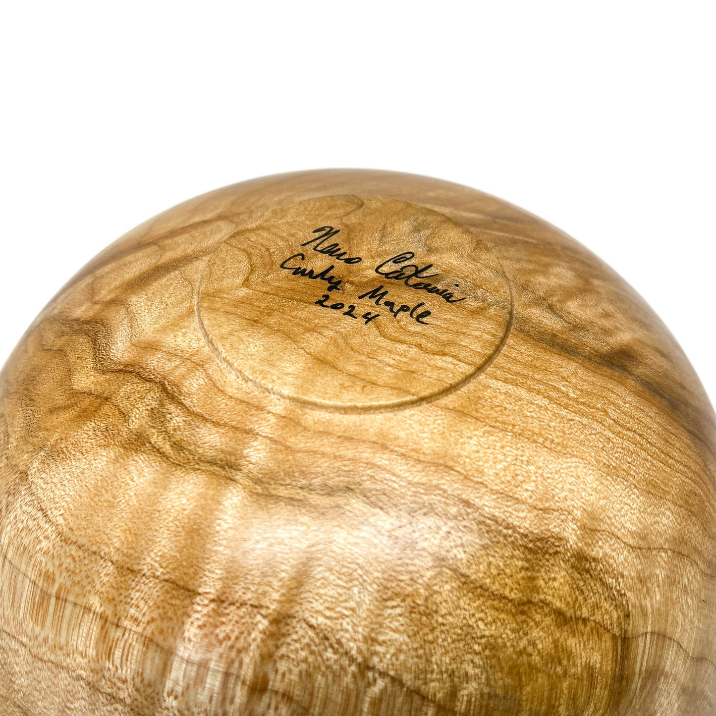 Thin Woodturned Curly Maple Bowl