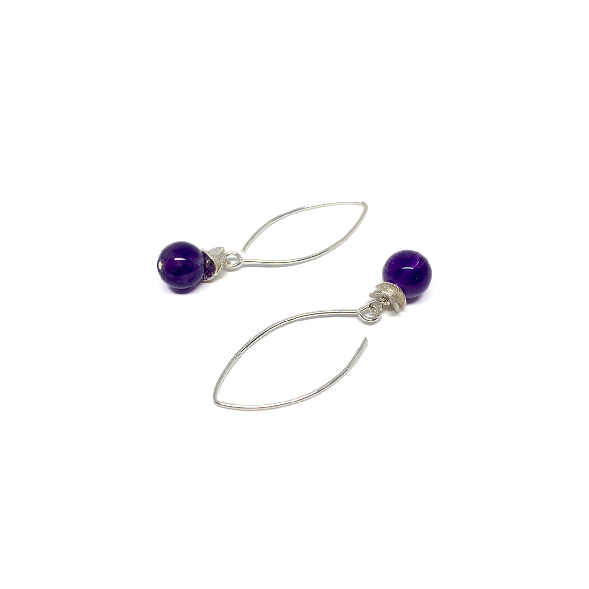 Acorn Double Brushed Petals with Gemstone Earrings
