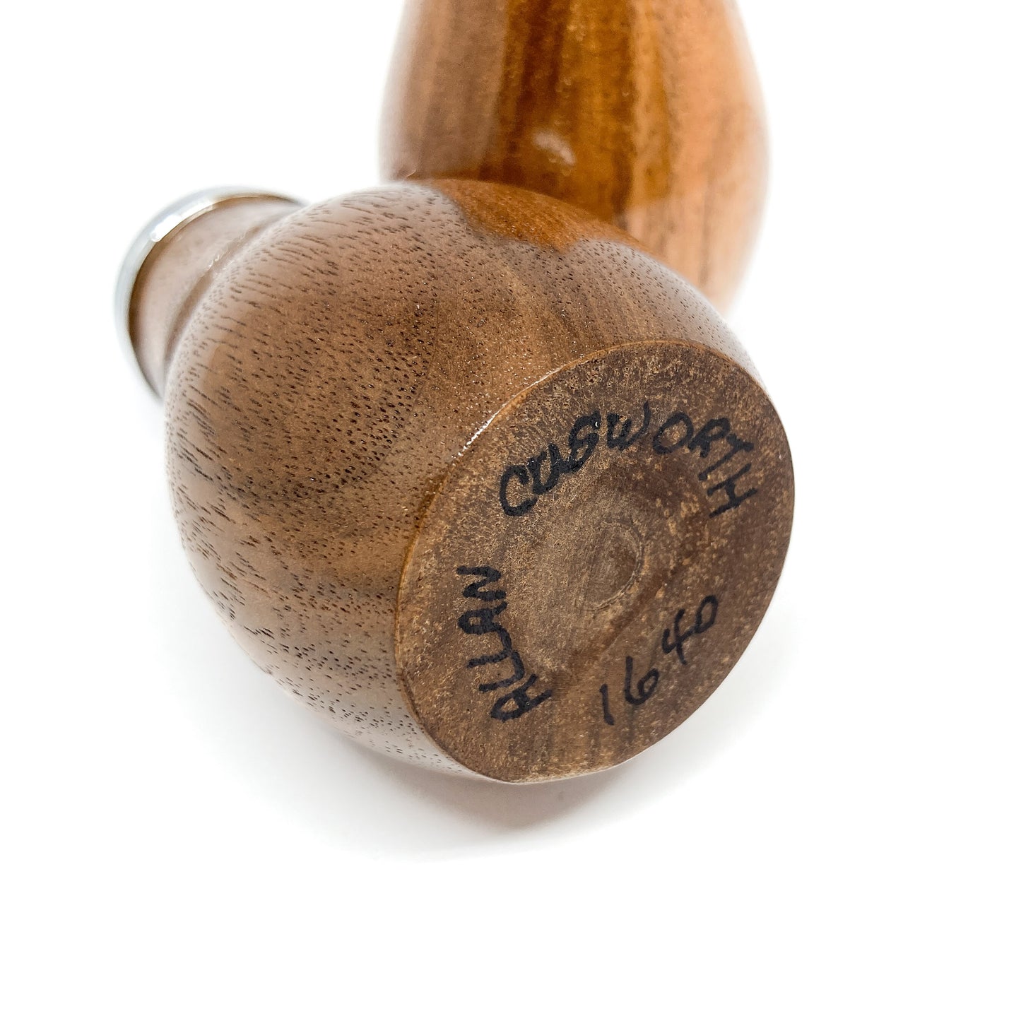 Inscribed wooden shaker base