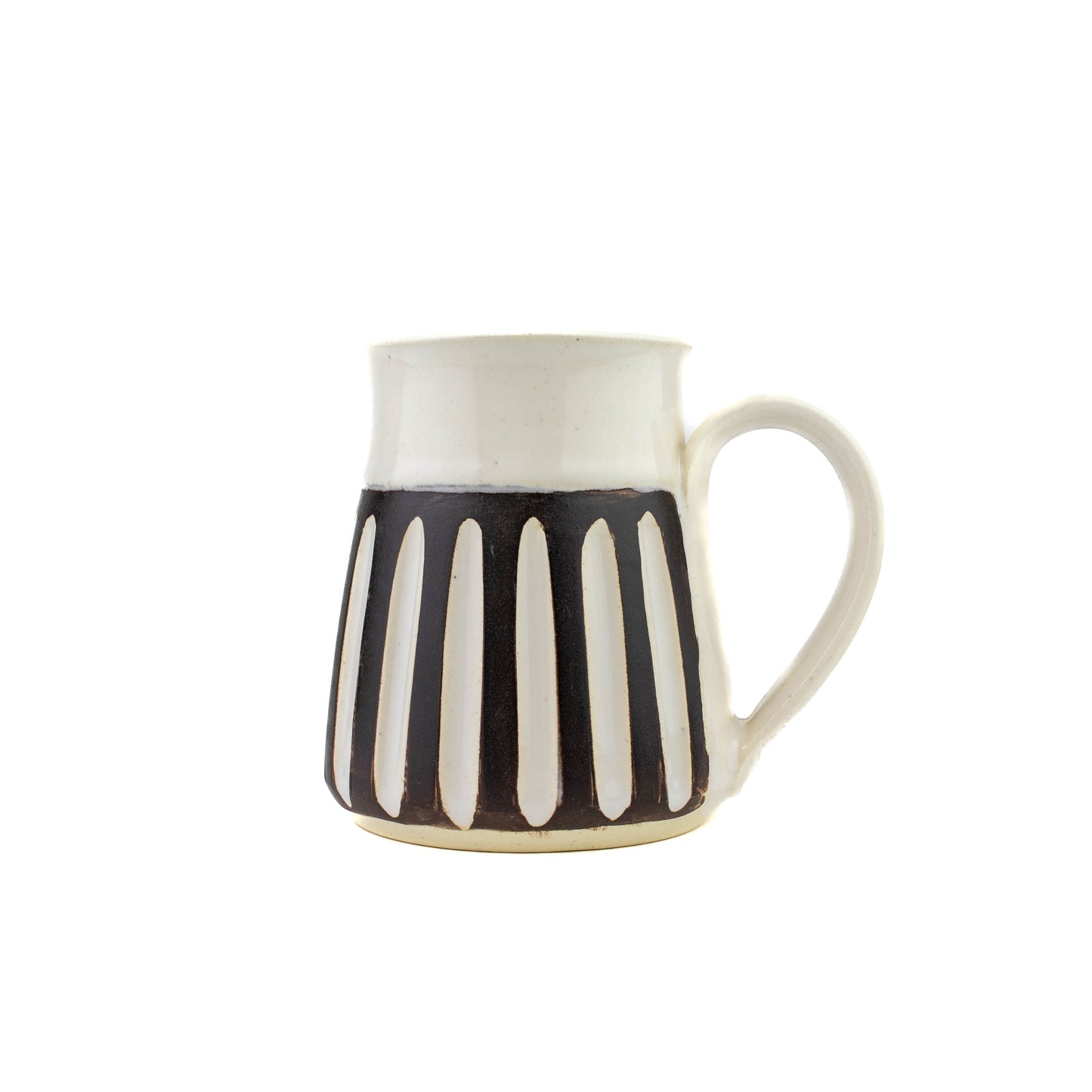 Brown/White Striped Mug