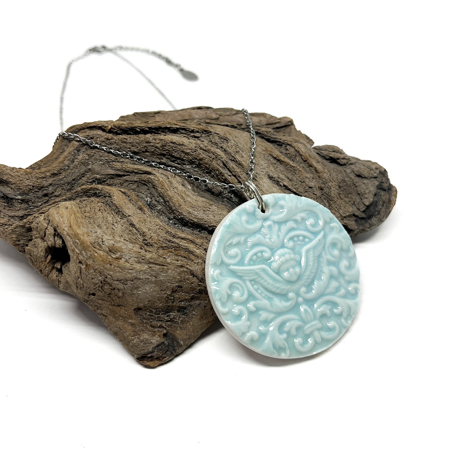 Round Porcelain Turquoise Necklace
