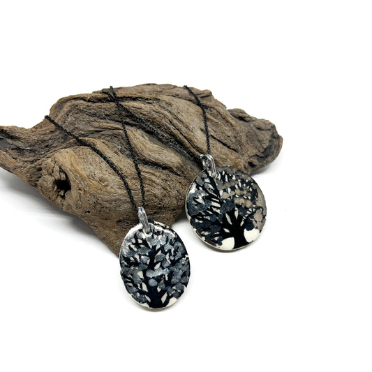 Gold Ceramic Tree Necklace