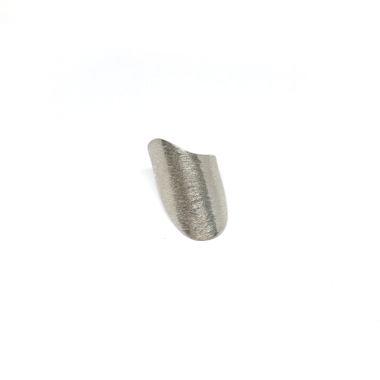 Silver ring, textured.