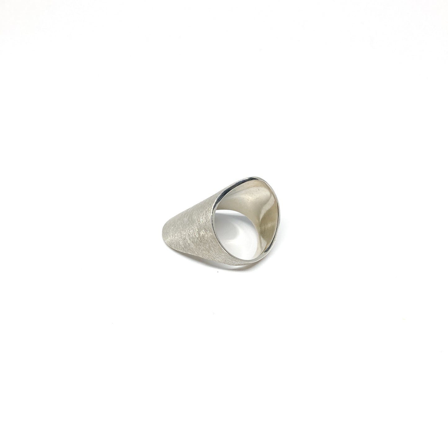 Silver ring, textured.