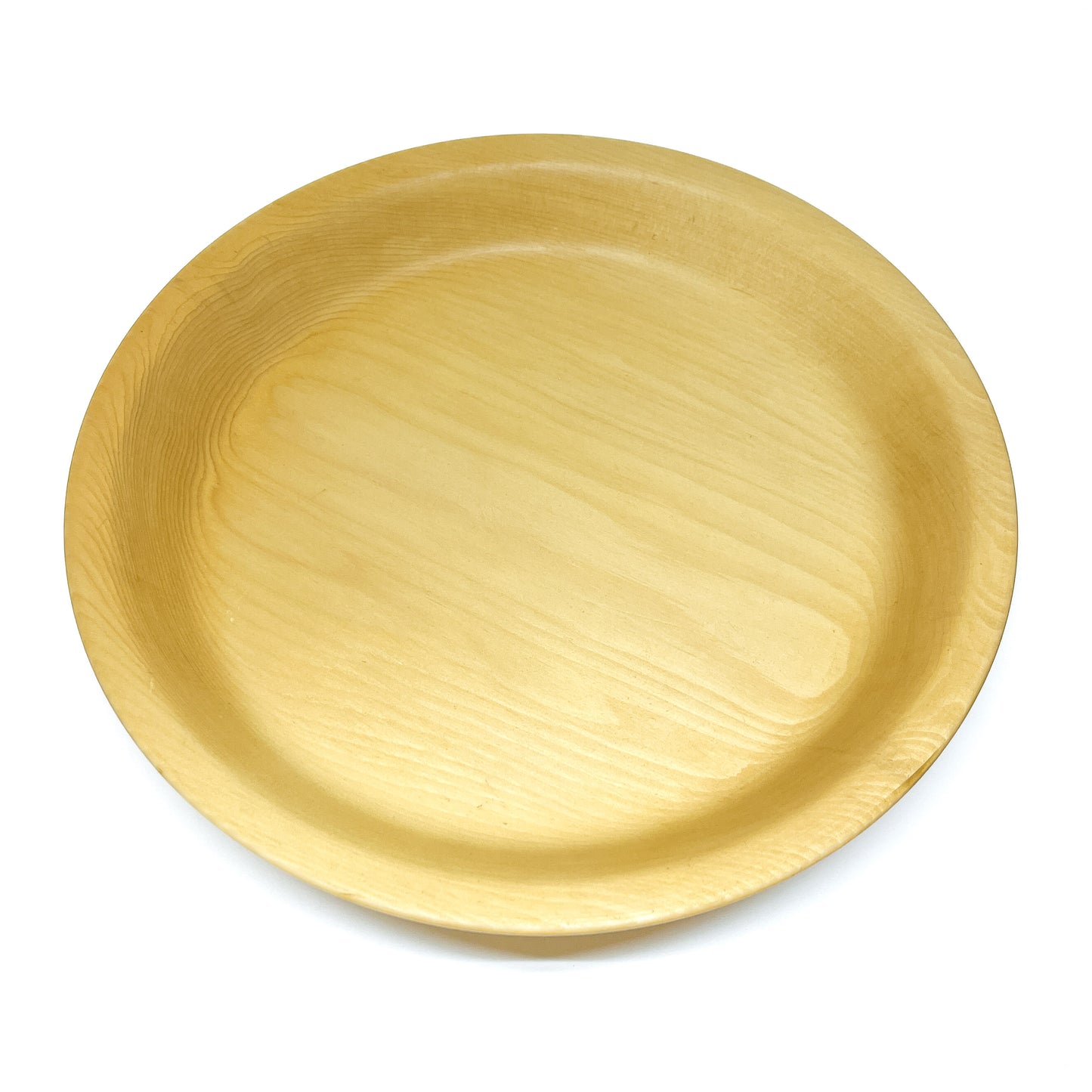 A yellow cedar serving tray, viewed directly from above.