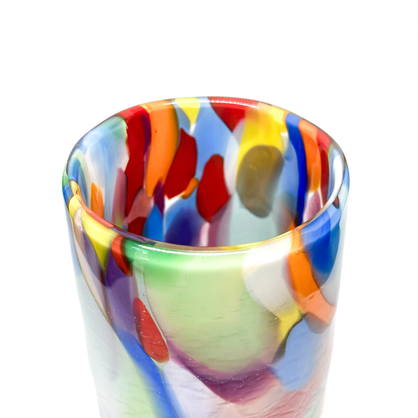 Rainbow Crackle Vase