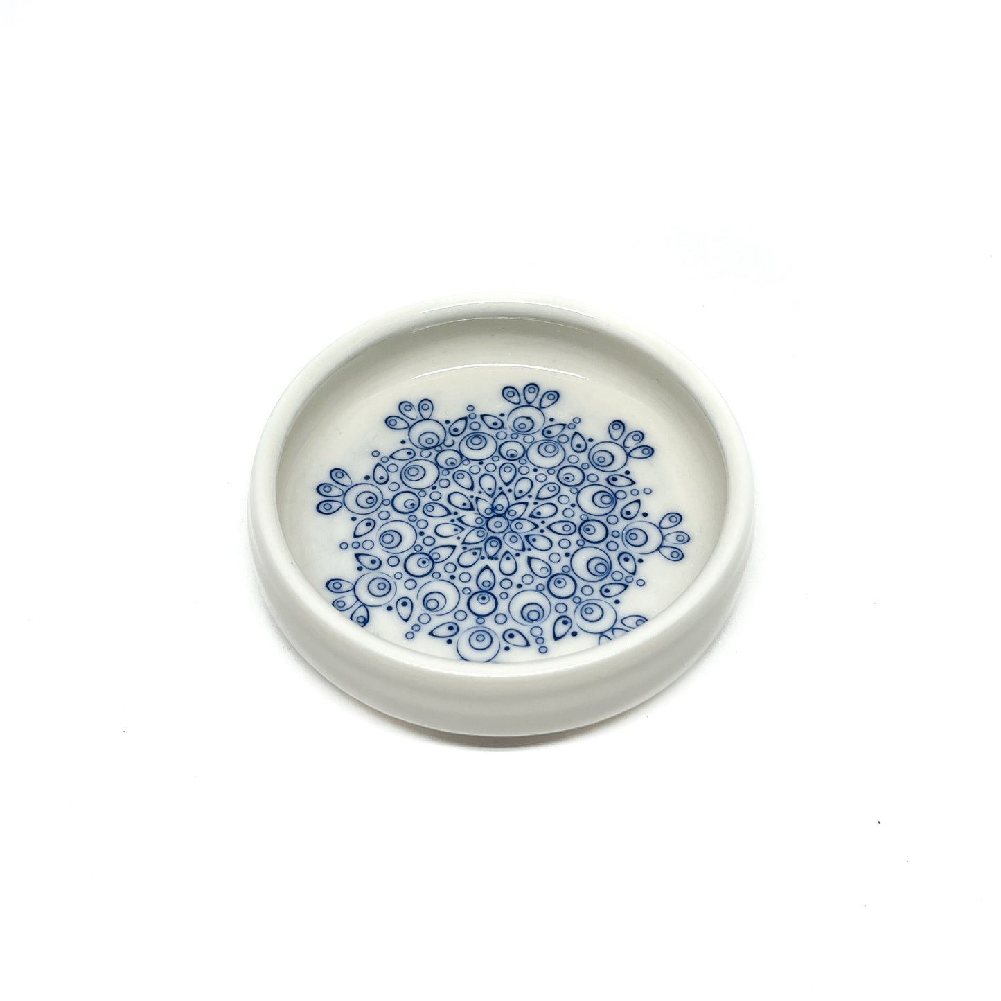 Flat Blue & White Pattern Bowl