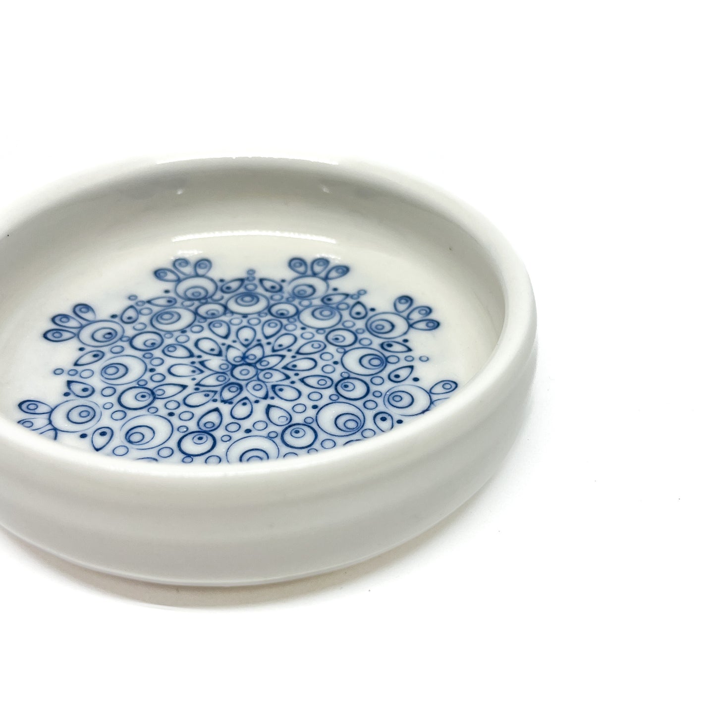Flat Blue & White Pattern Bowl