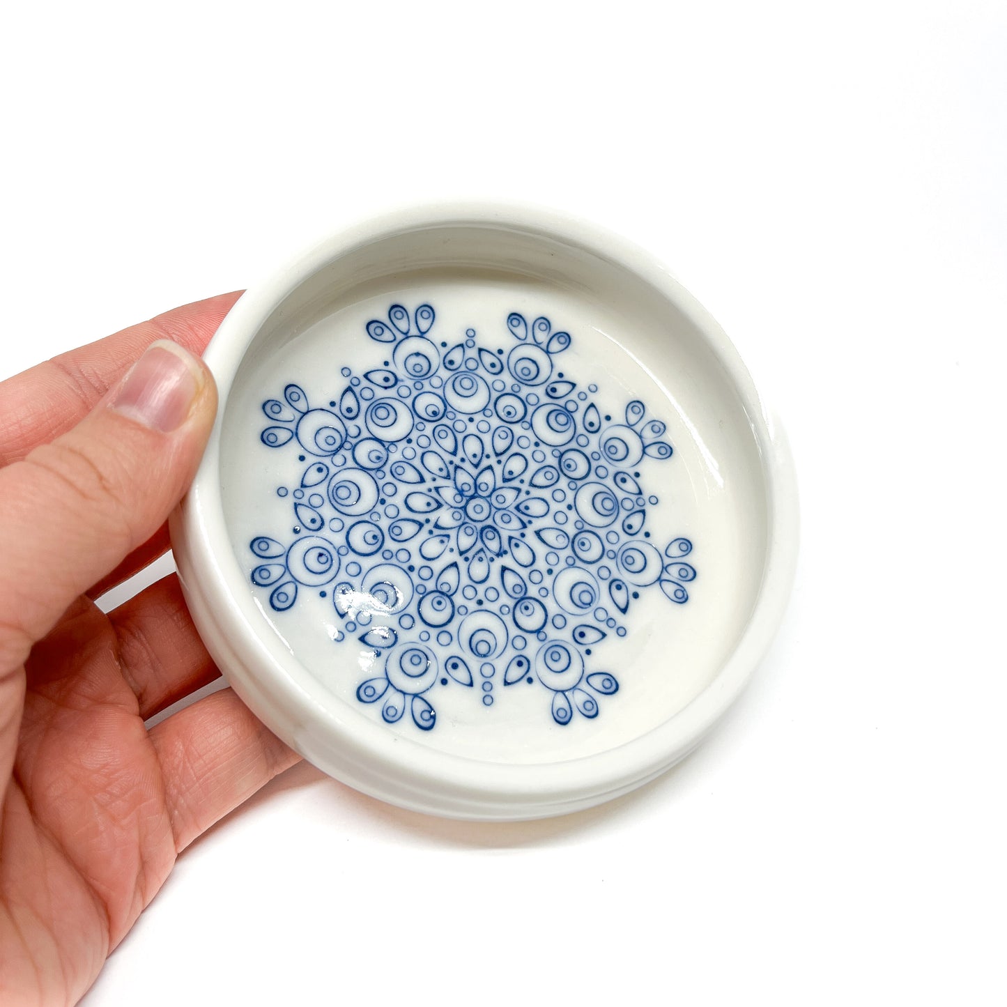 Flat Blue & White Pattern Bowl