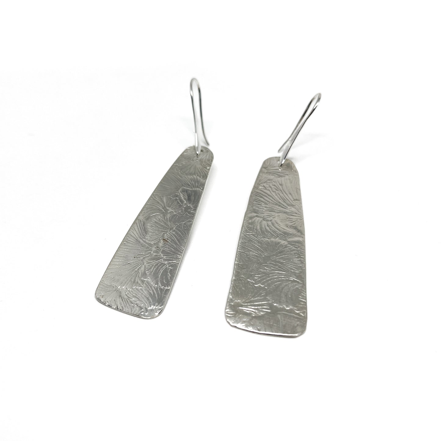 Silver Floral Patterned Earrings