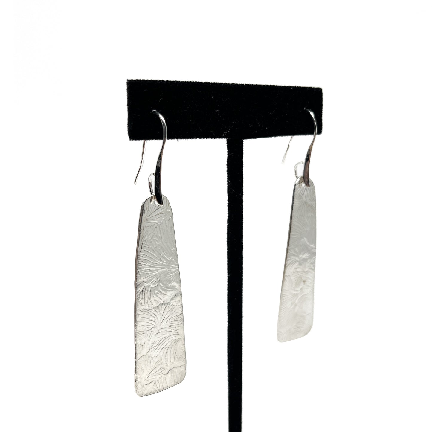 Silver Floral Patterned Earrings