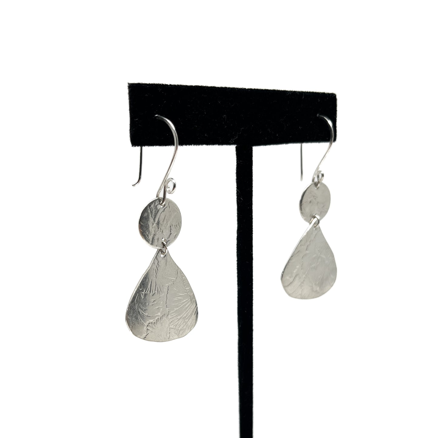 Silver Patterned Double Earrings