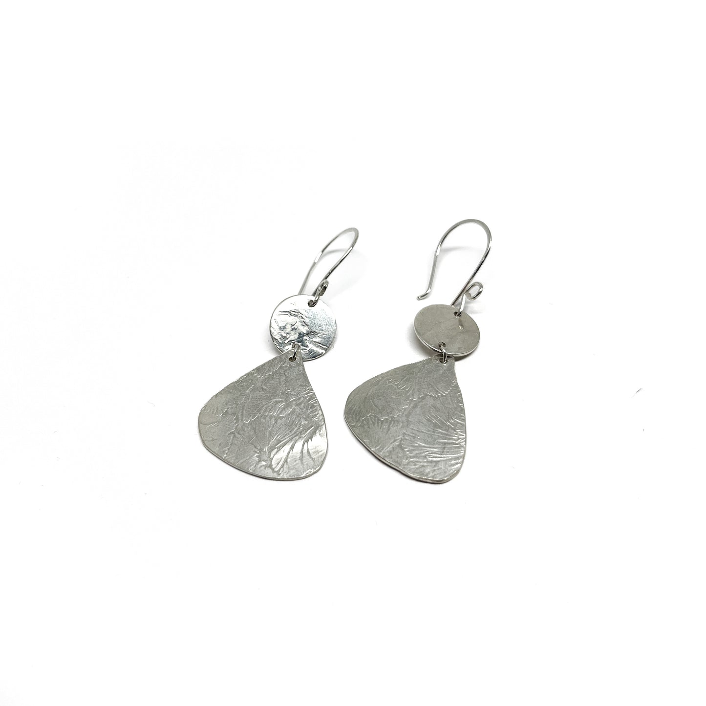 Silver Patterned Double Earrings