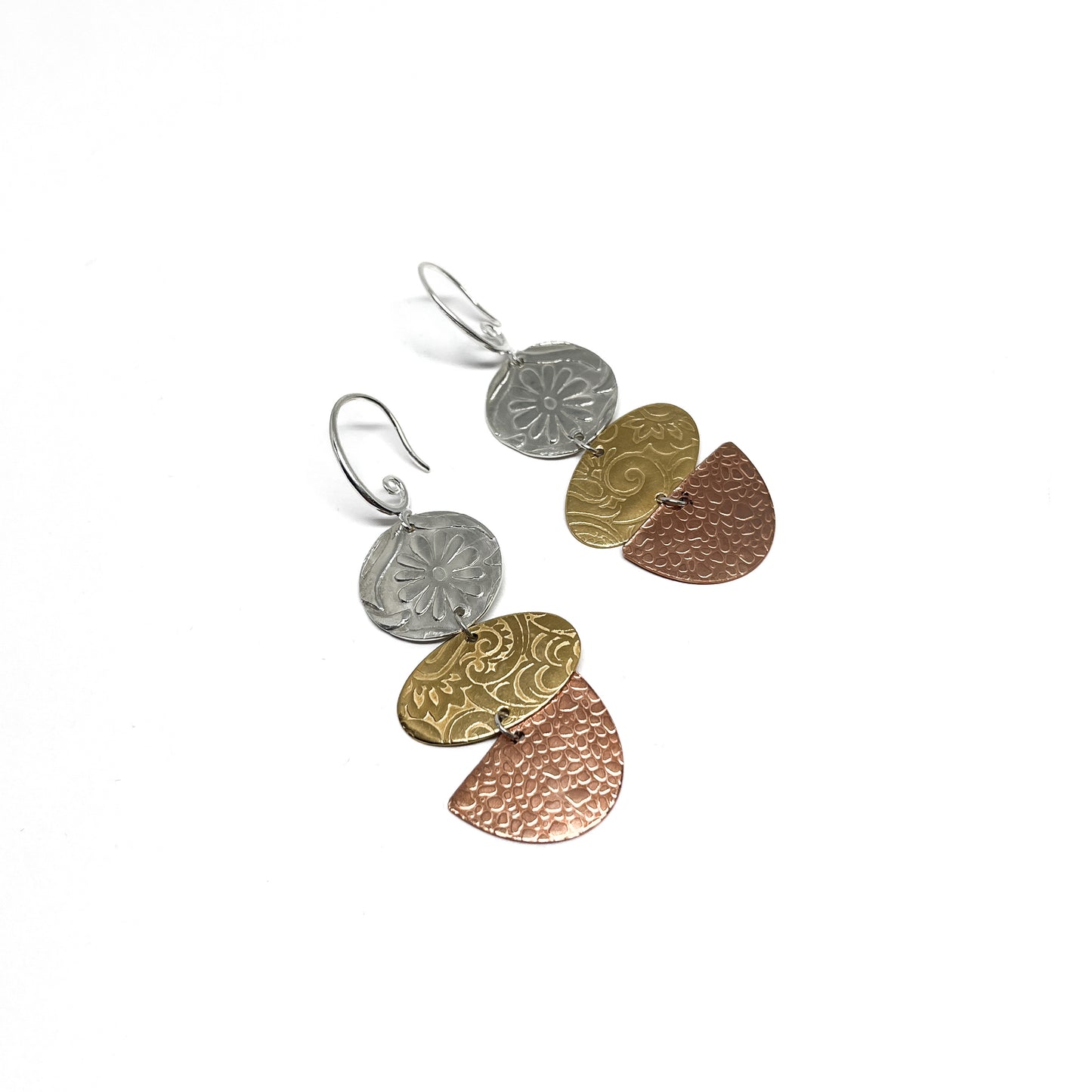 Tri-Colour Dangle Earrings