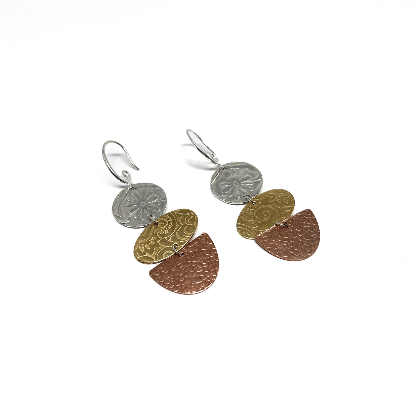 Tri-Colour Dangle Earrings
