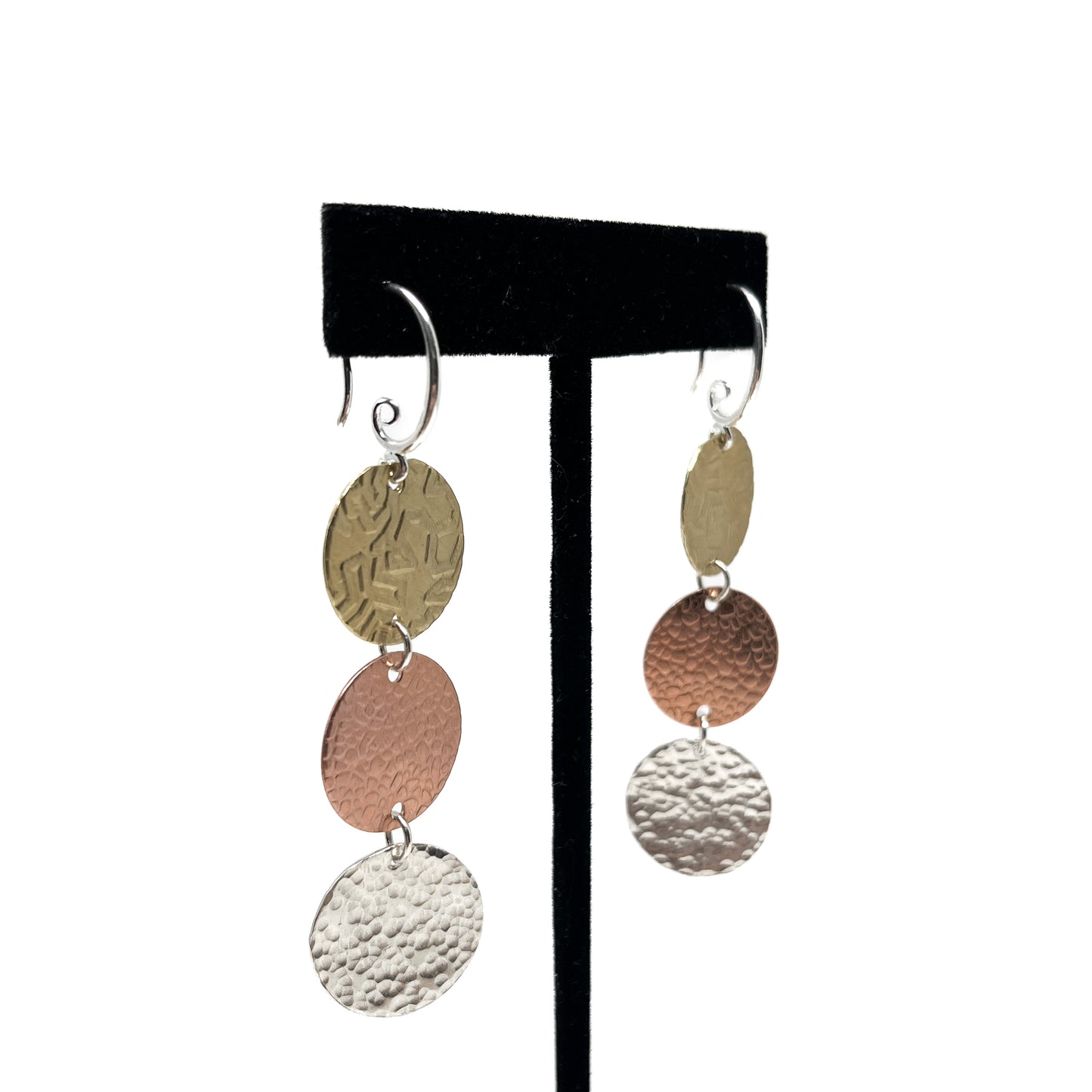Tri-Colour Dangle Earrings