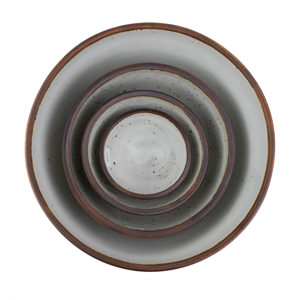 Set of 4 White Speckled Nesting Bowls