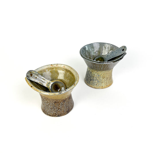 Salt-Fired Vessel & Spoon Set