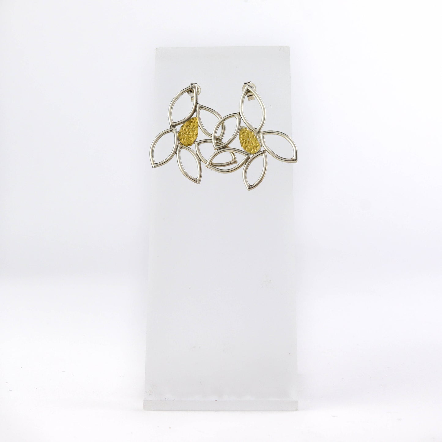 Silver and Gold Leaf Earrings