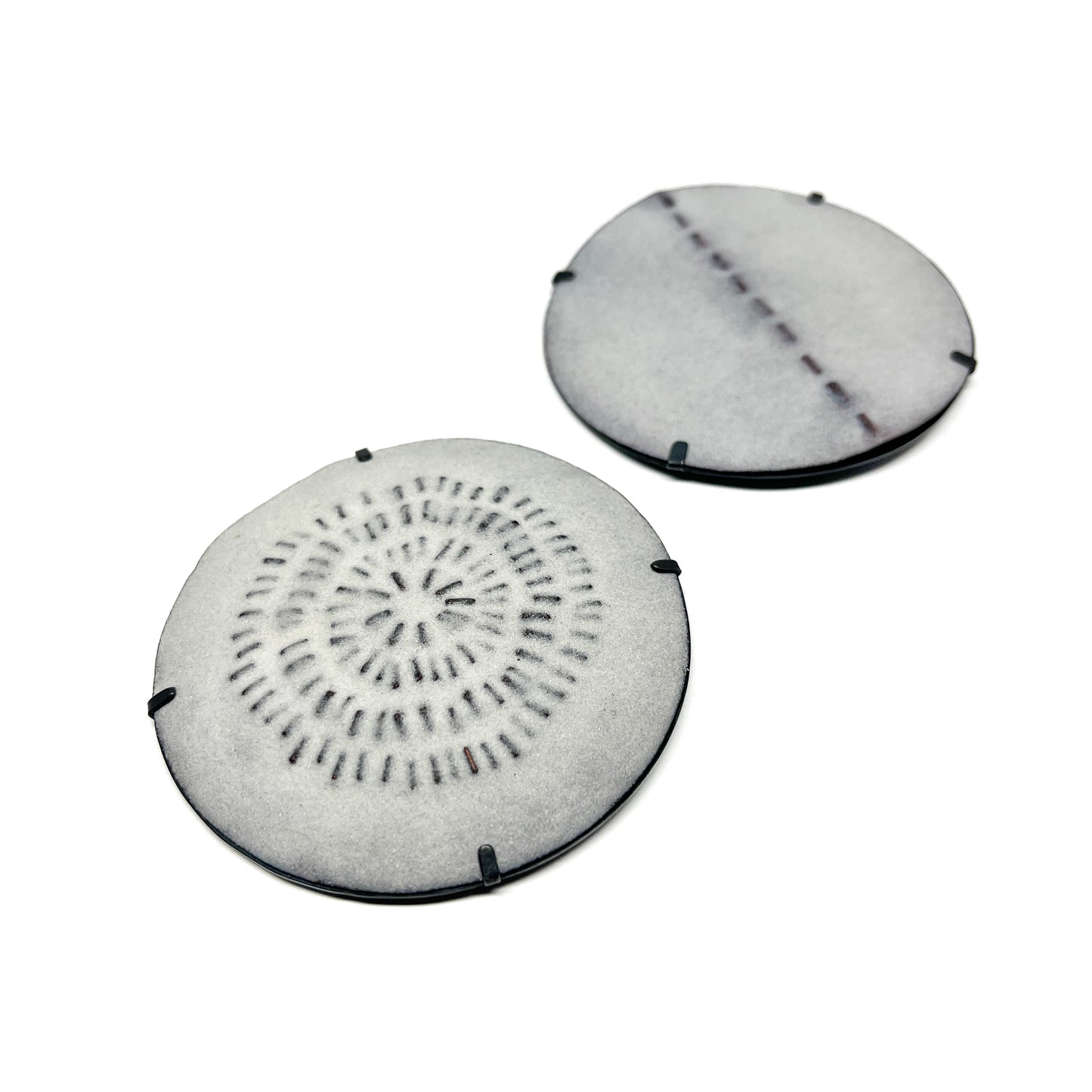 Stitched Line Sand Dollar Brooch #2