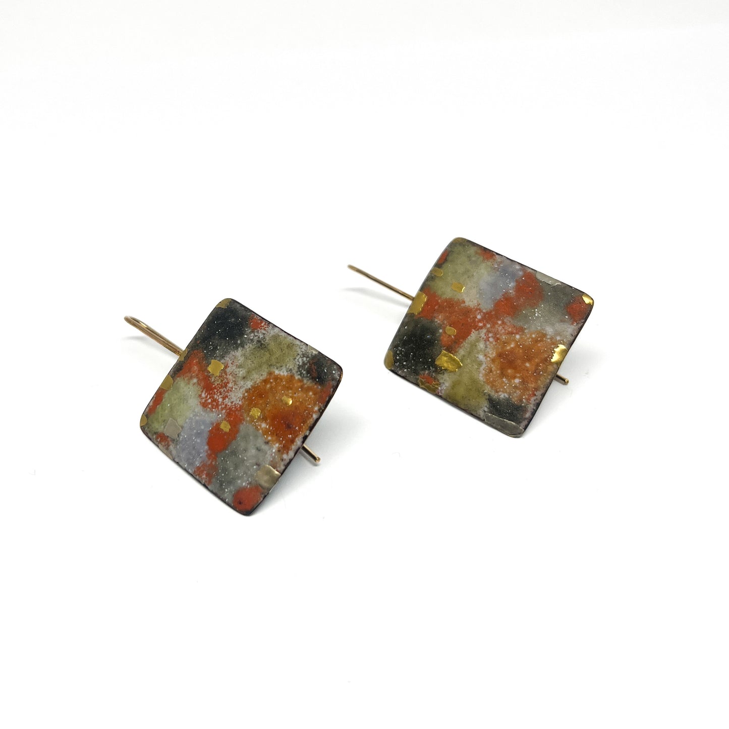 Painted Square Earrings