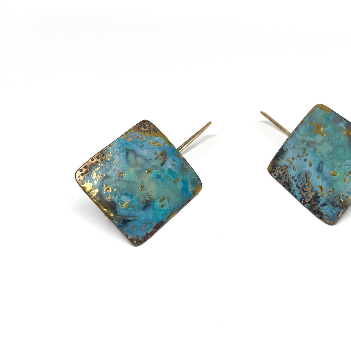 Painted Square Earrings