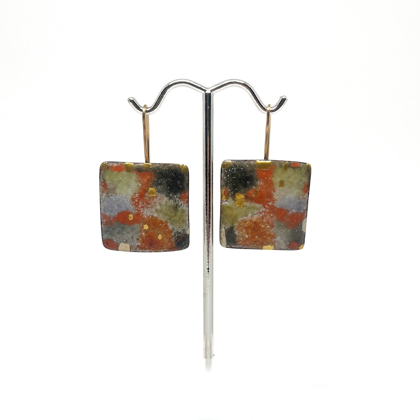 Painted Square Earrings
