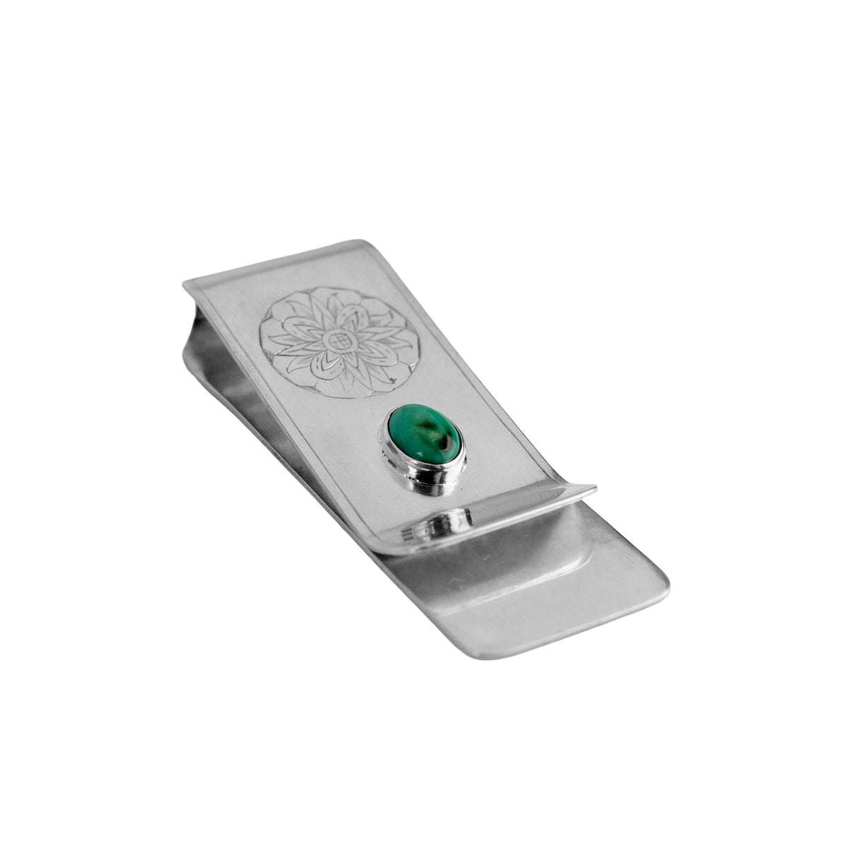 Silver and Turquoise Money Clip