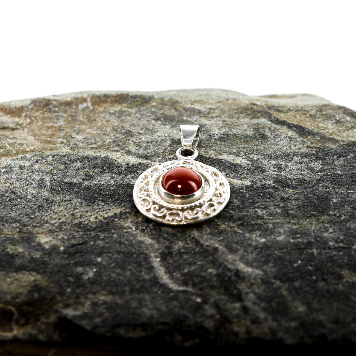 Red Jasper Antique Frame pendant
