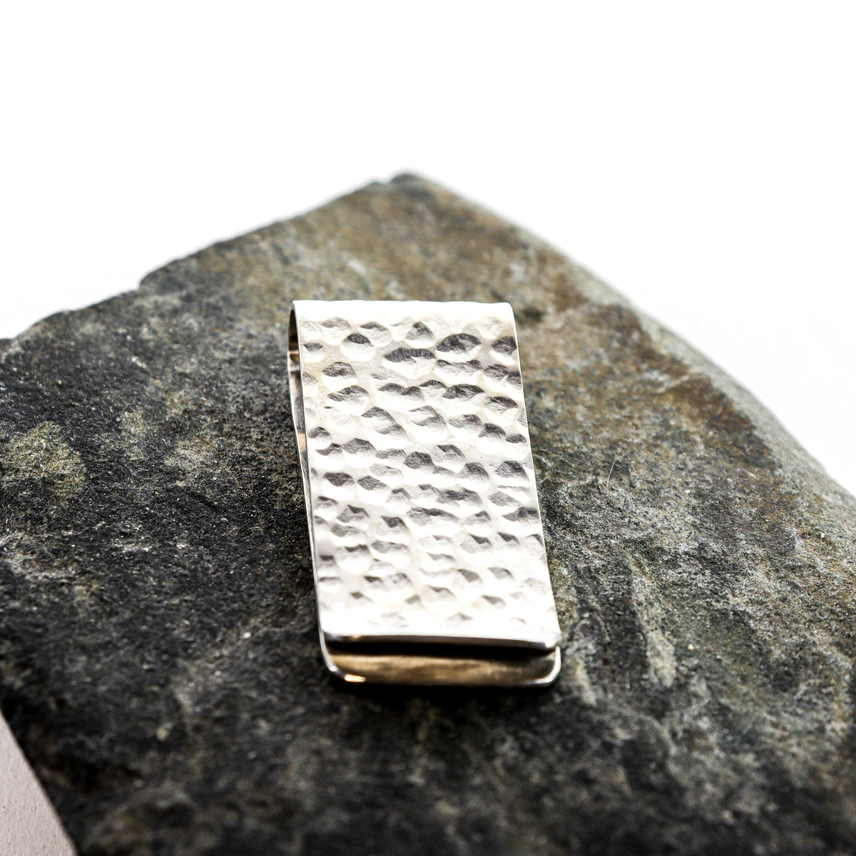 Silver Money Clip with Hammered Finish