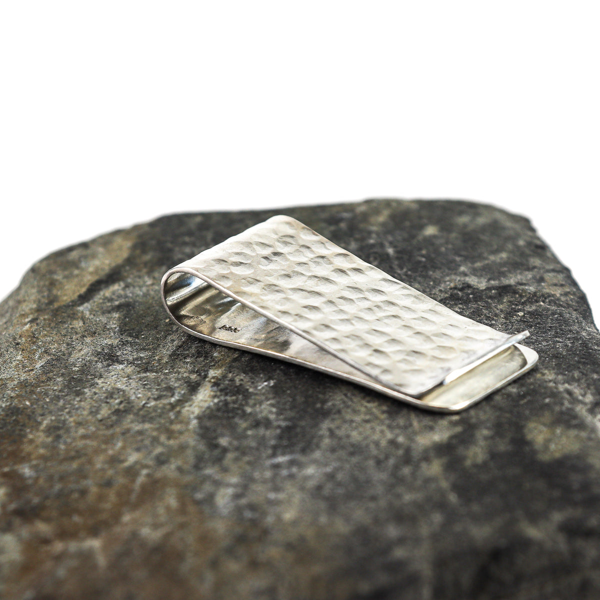 Silver Money Clip with Hammered Finish