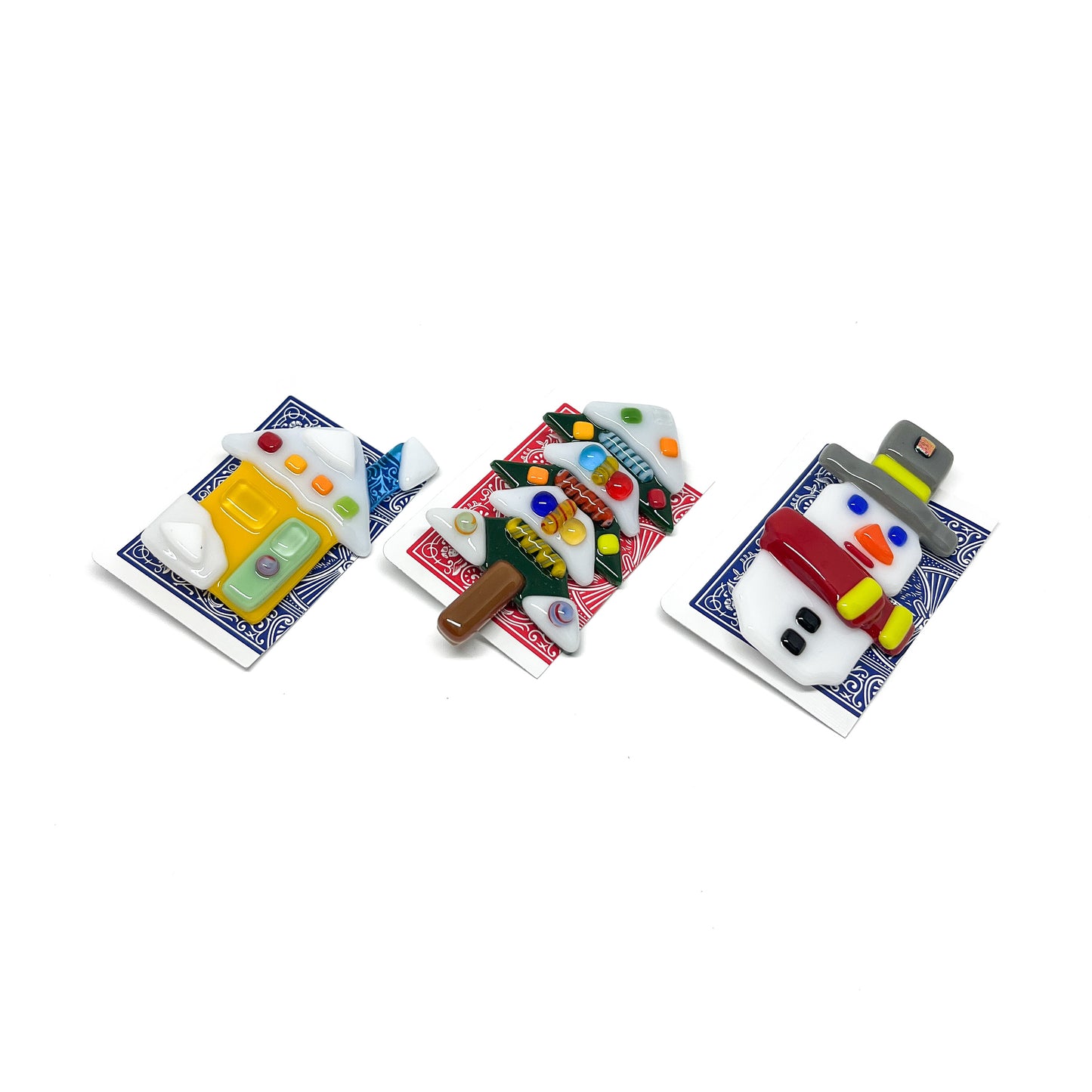 Fused Glass Christmas Pins