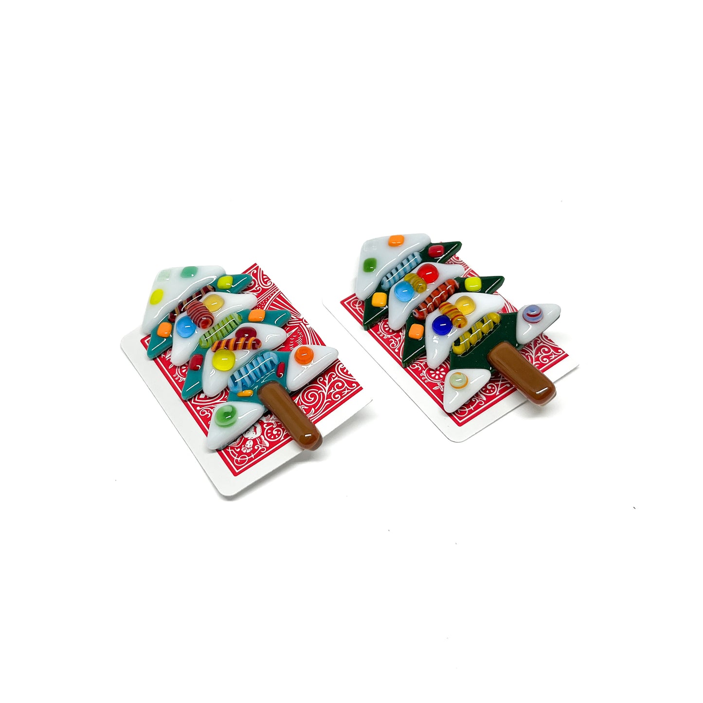 Fused Glass Christmas Pins