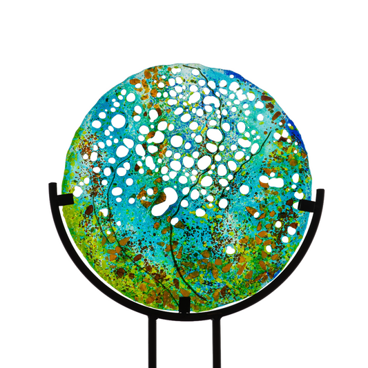 "Eternal Motion" Fused Glass Mandela