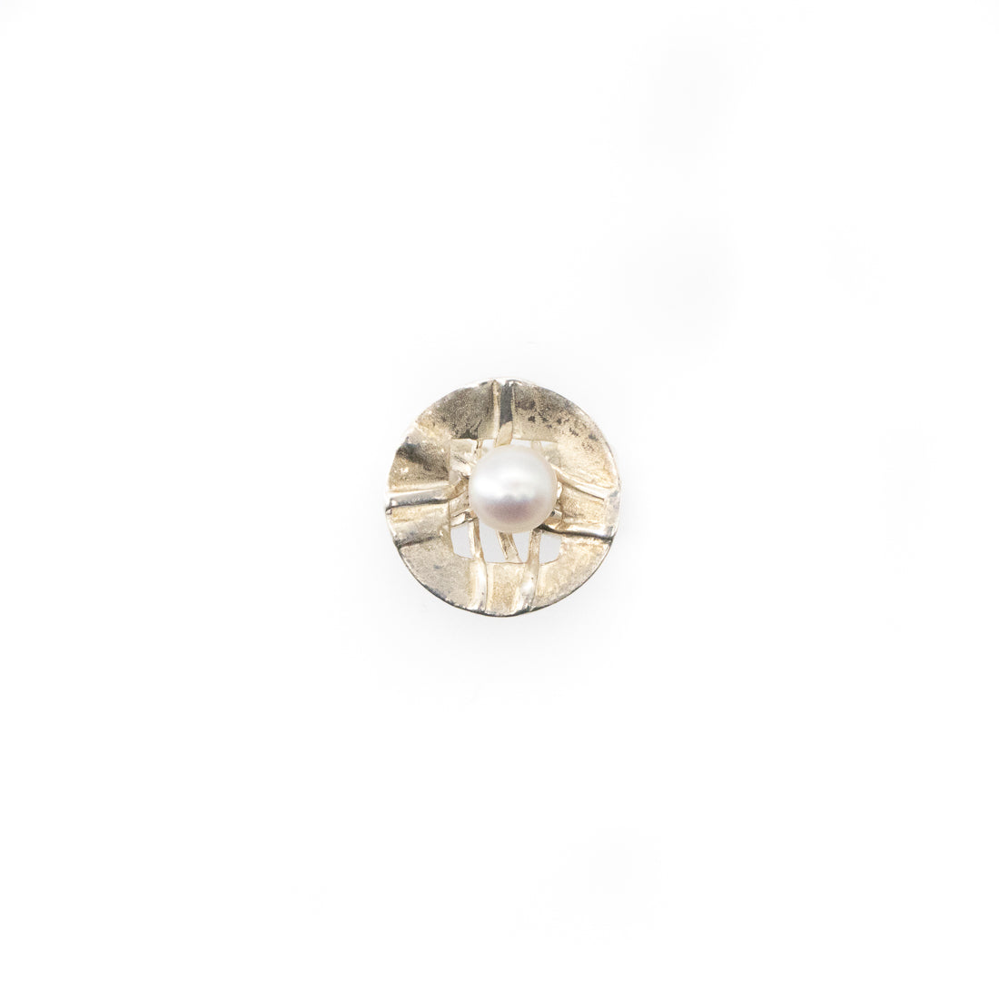 Woven Disc Ring with Pearl