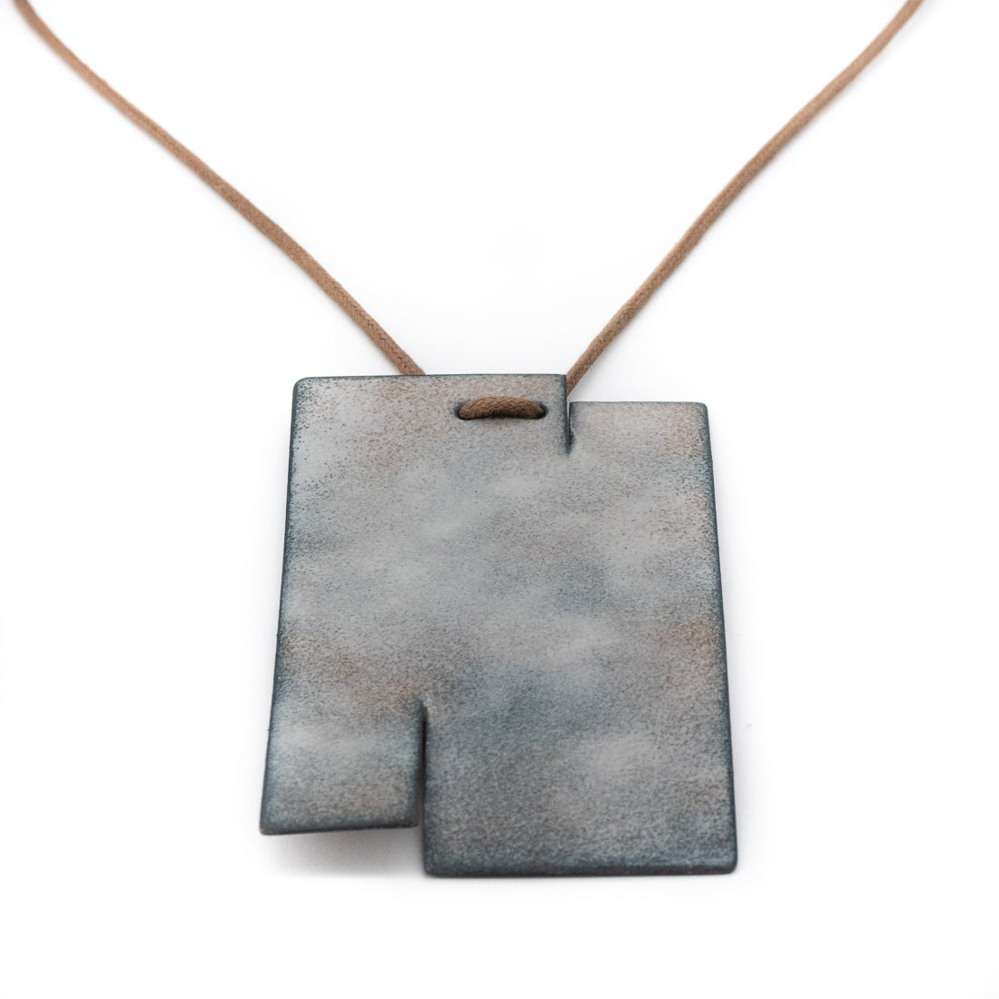 Earthen Enamel Neckpiece in Grey and Brown