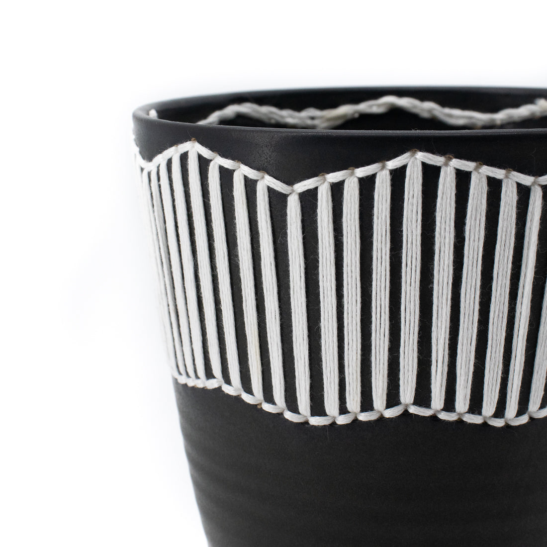 Black and White Embroidered Vessel #8