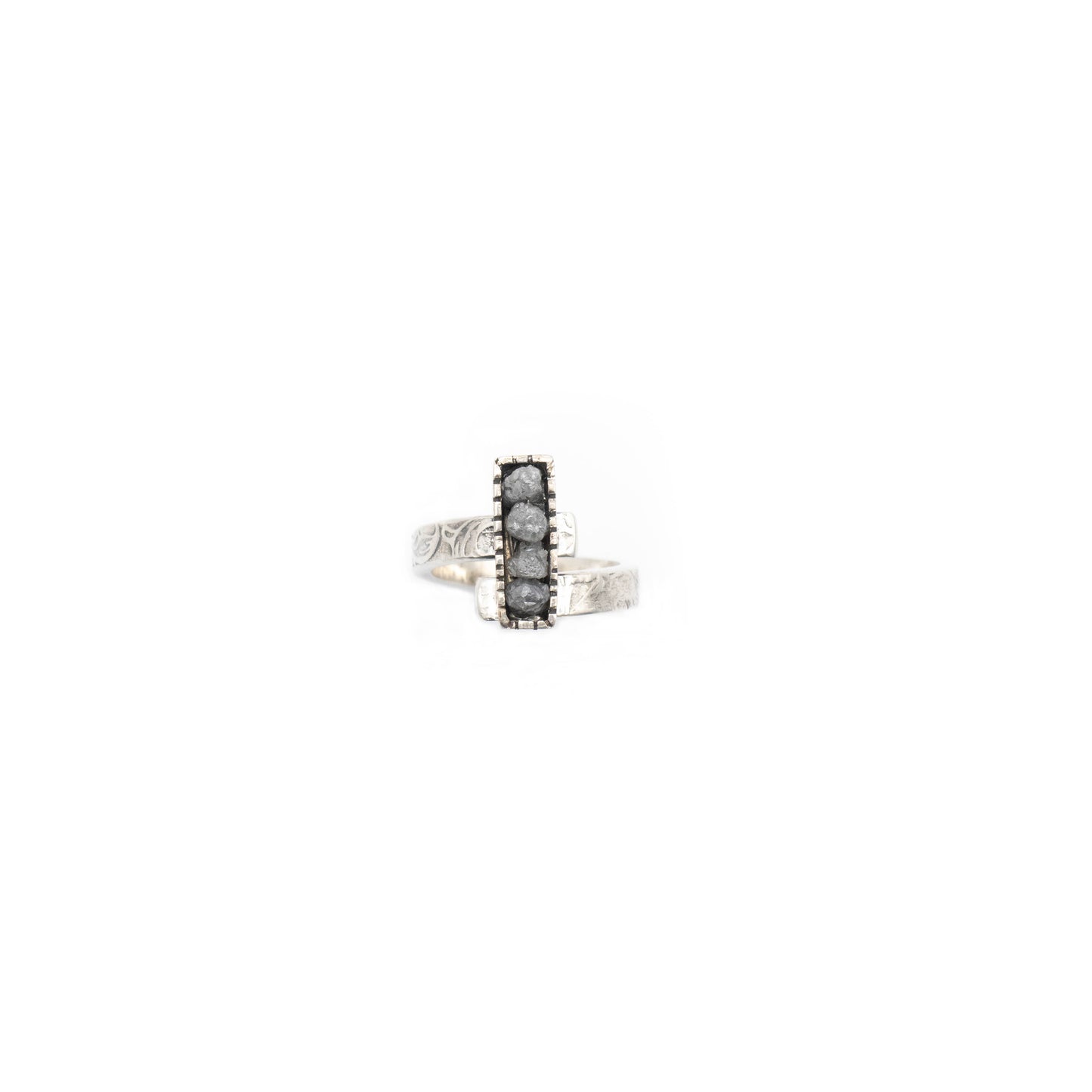Grey Diamond Adjustable Ring