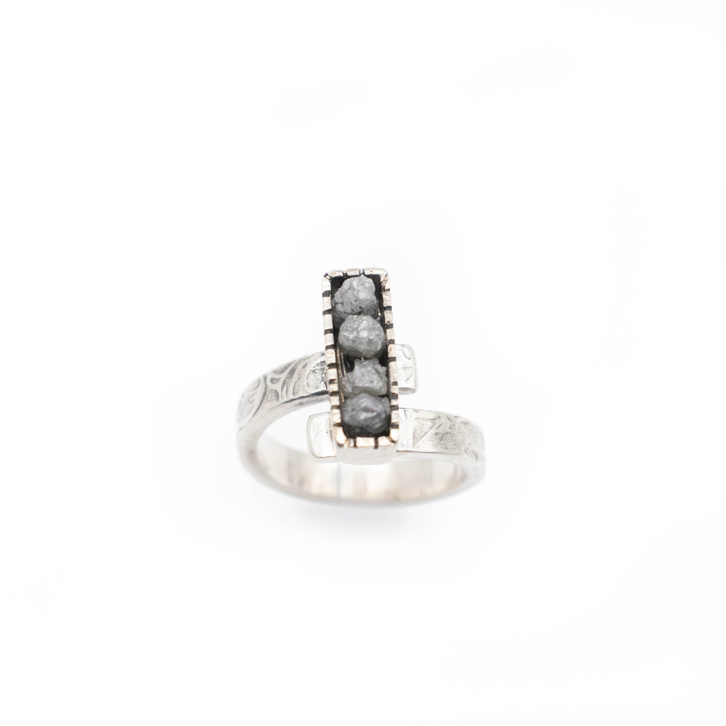 Grey Diamond Adjustable Ring