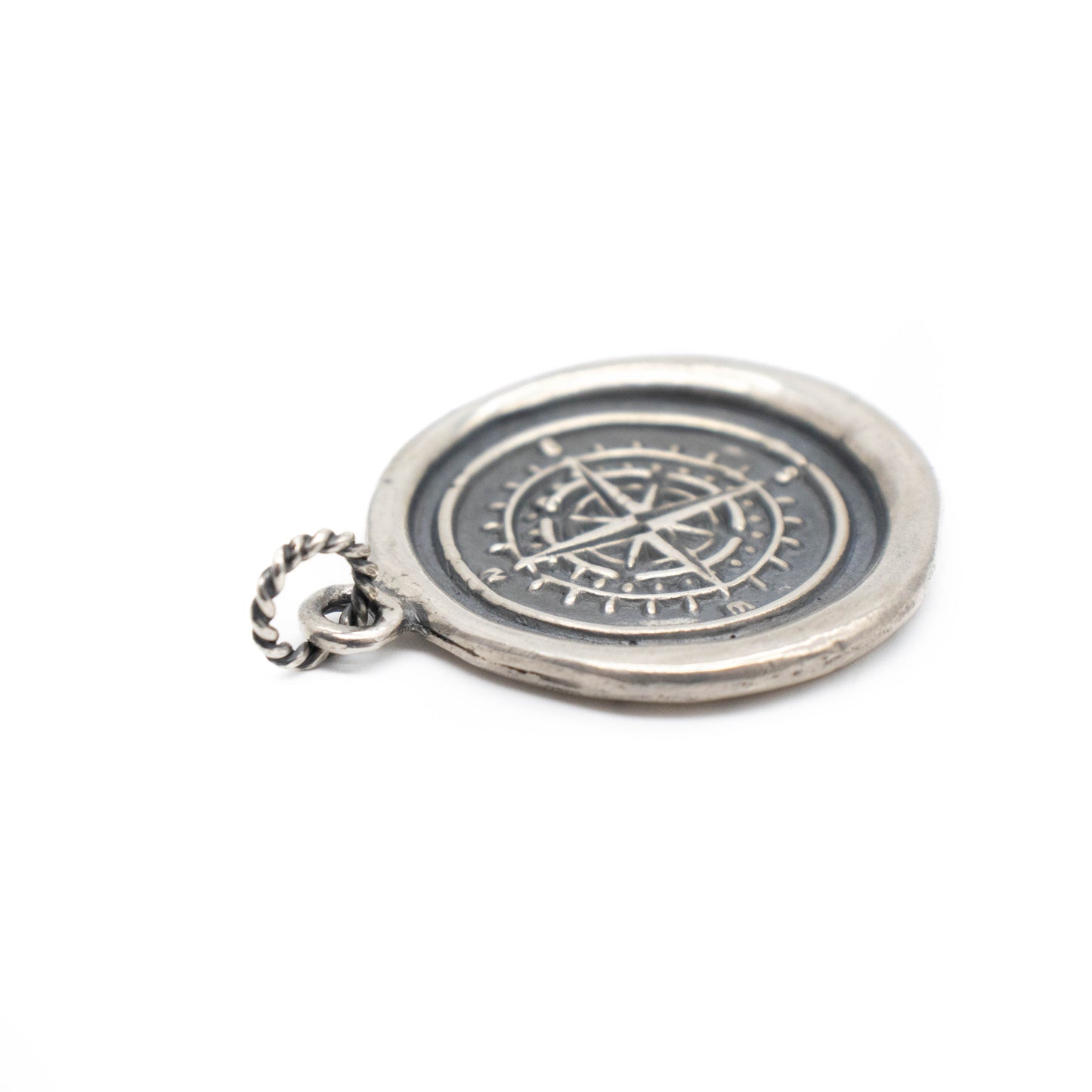 Large Compass Wax Seal Pendant