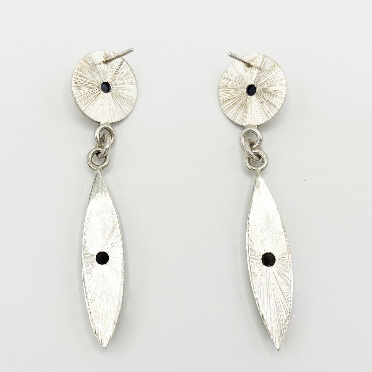 Lolite and Black Chalcedony Dangle Earrings