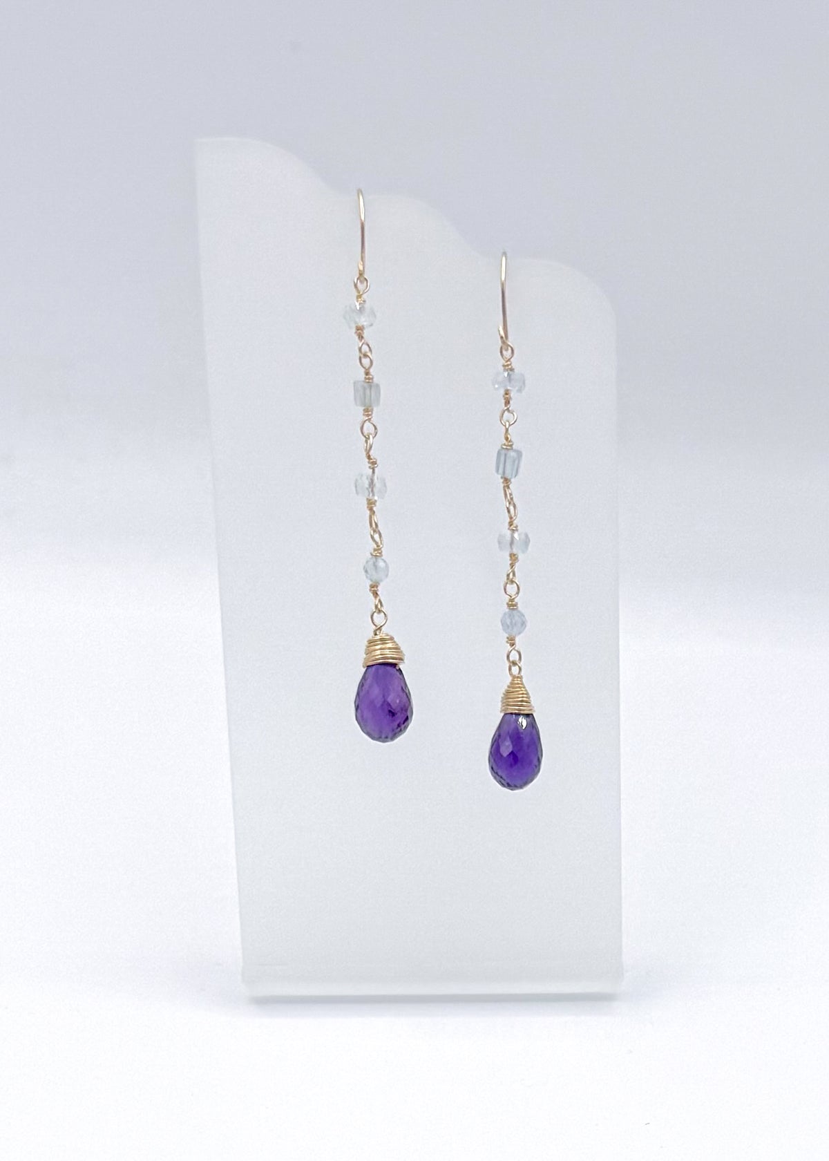 Amethyst and Aquamarine Earrings