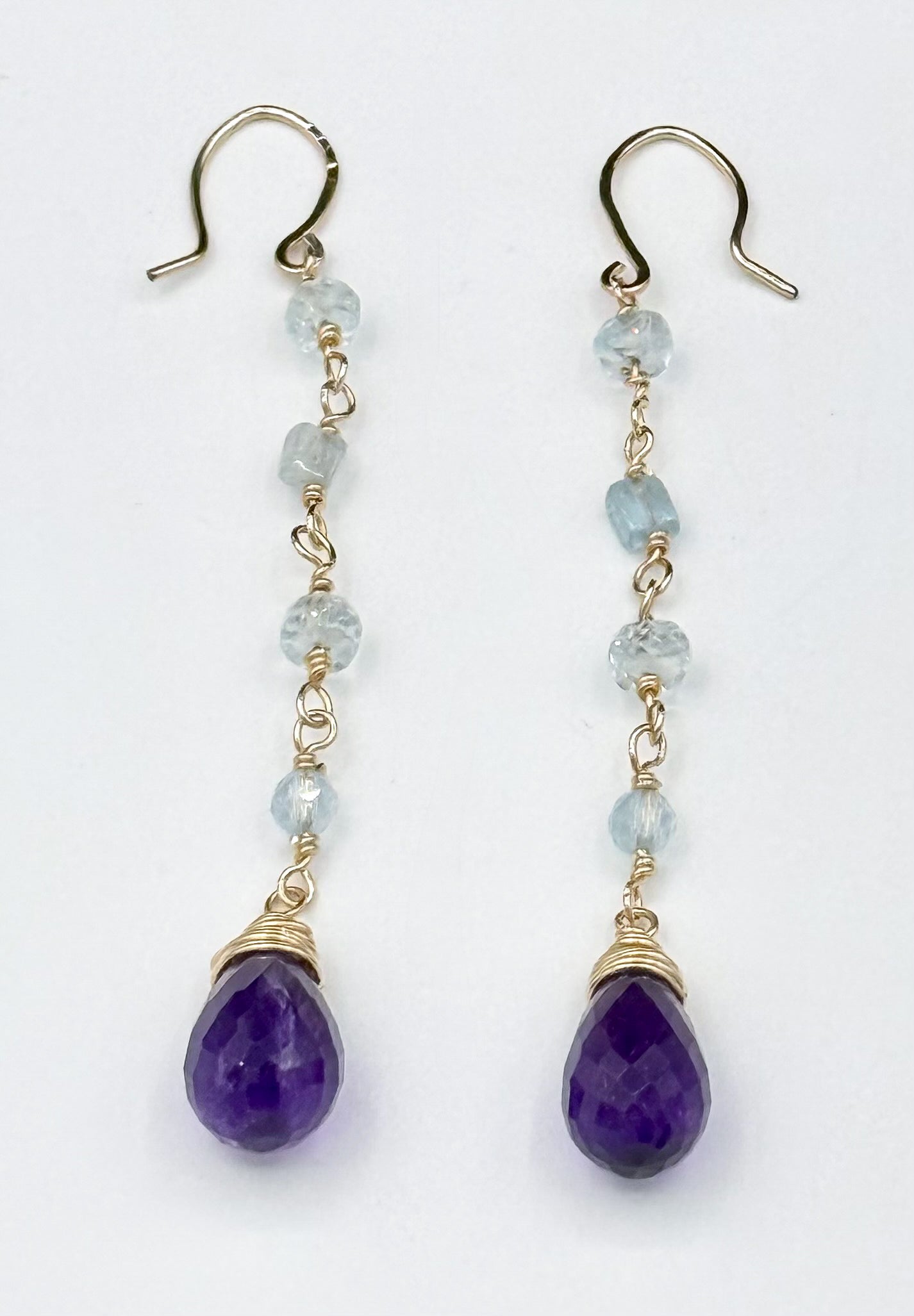 Amethyst and Aquamarine Earrings