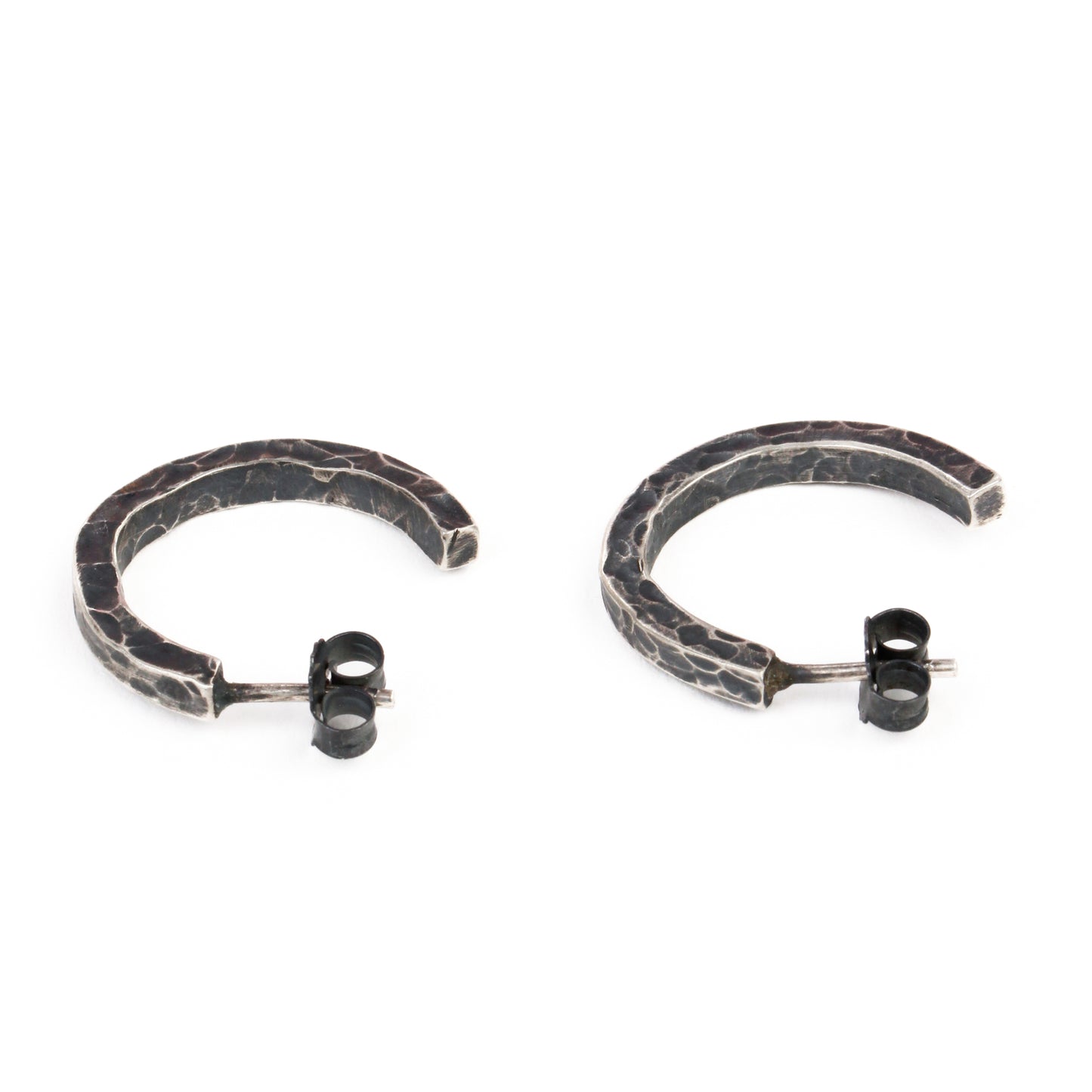 Hammered Bar Hoop Earrings