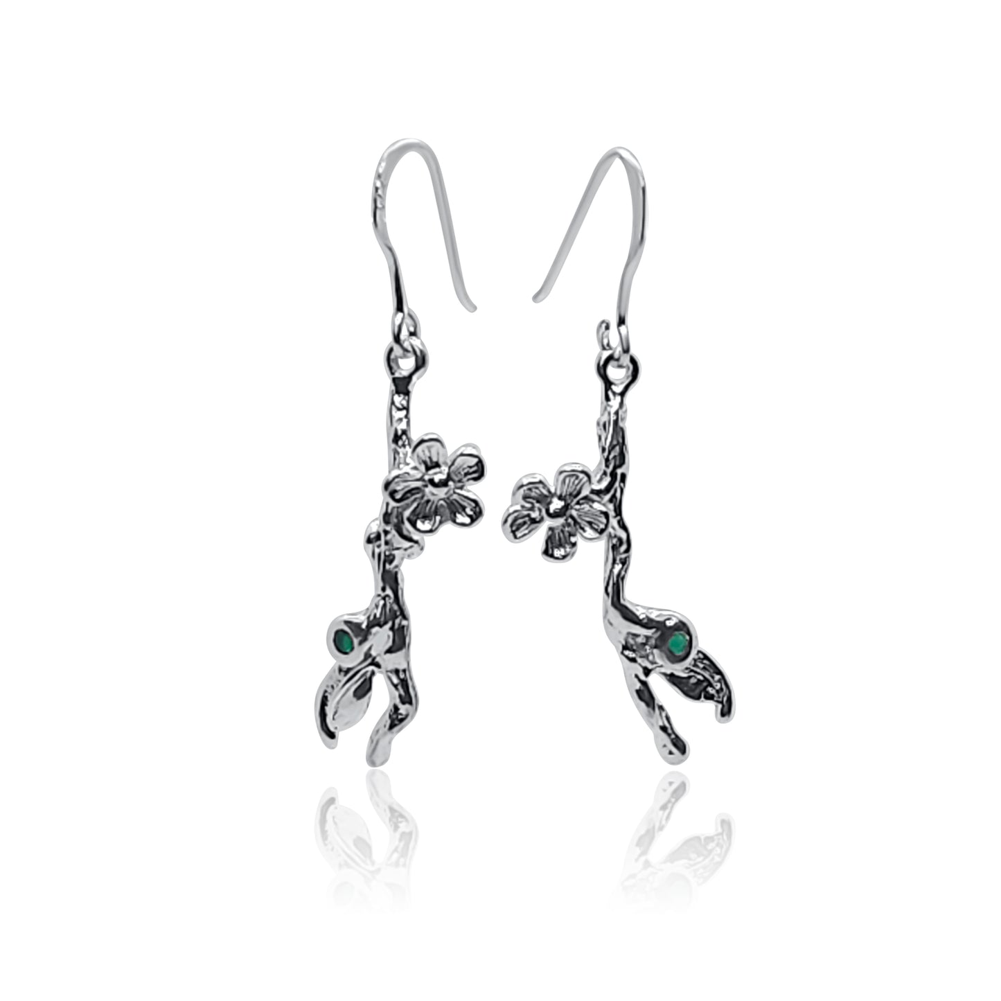 Gaia - Agate Leaf and Flower Earrings