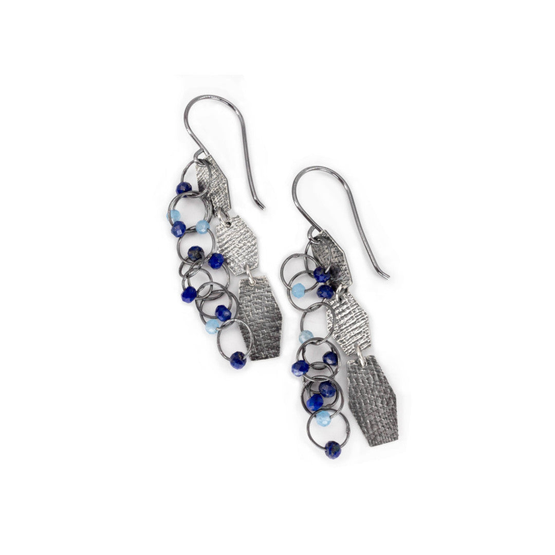 Double Chain Lapis Earrings